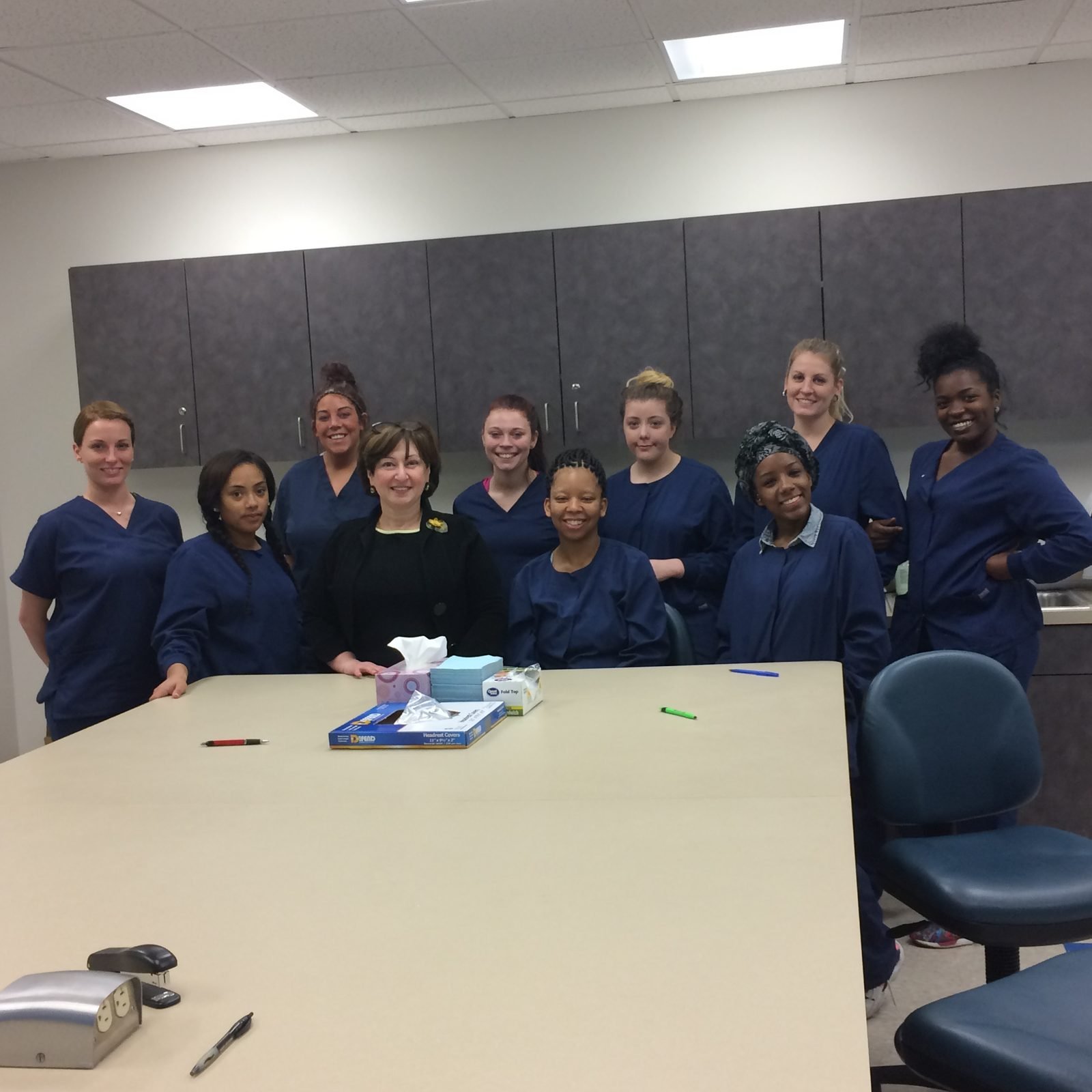 Marina Davar teaching a clinical skills class in the dental training lab